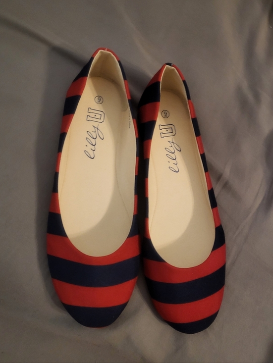 Lilly Pulitzer Shoes - NWOT Red and Navy Striped Women’s Ballet Flats